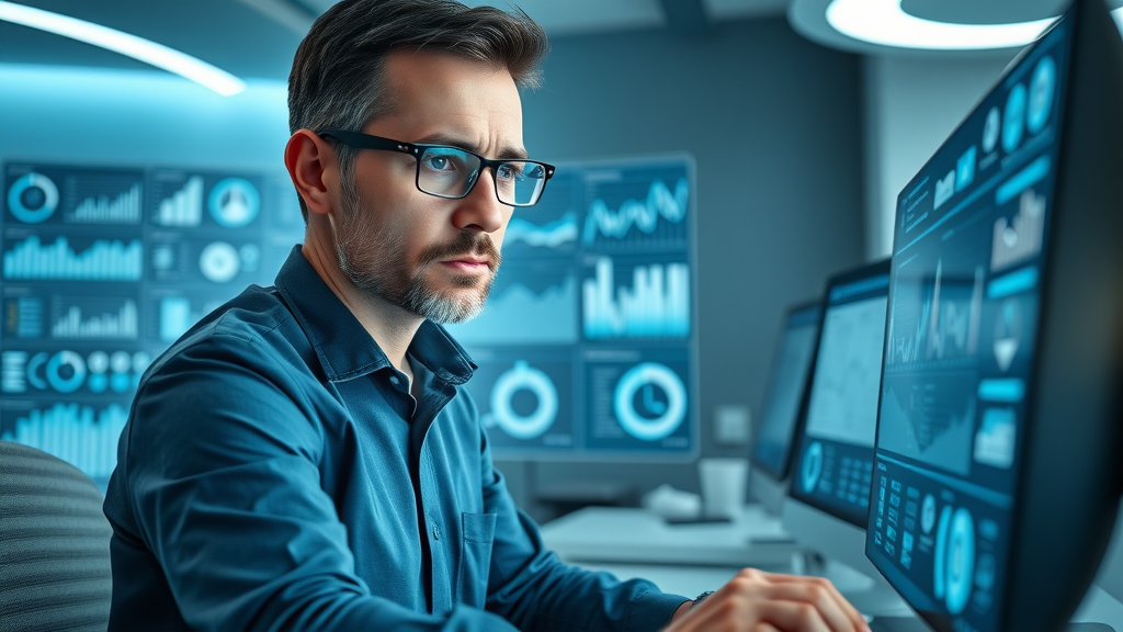 Dental office manager analyzing referral marketing data charts. referral marketing