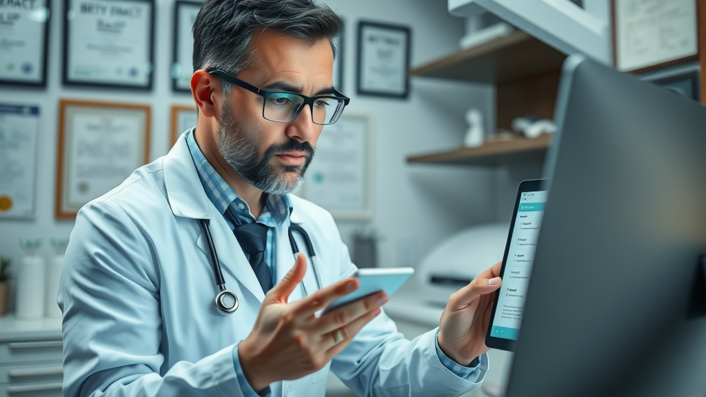 Dentist analyzing digital patient feedback - review generation systems for dentists