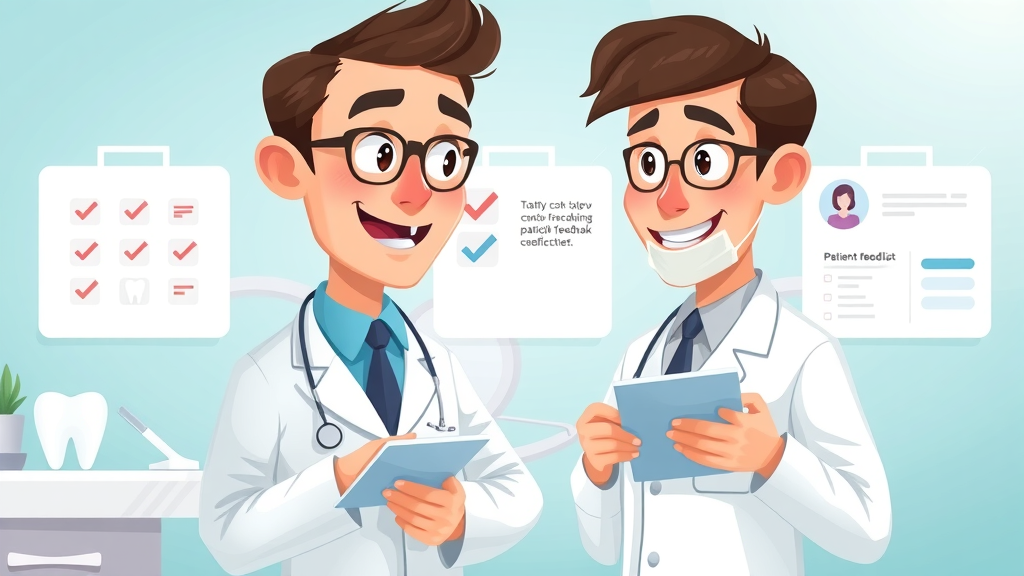 Dentist following patient feedback system checklist for dental practice improvement
