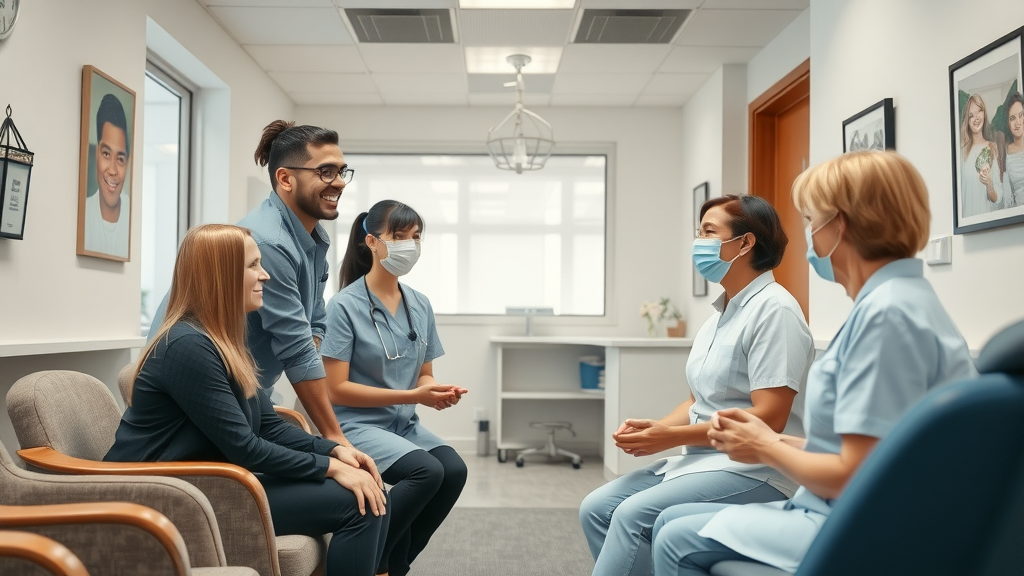 Building dental patient trust in a friendly dental office with welcoming staff and comfortable seating