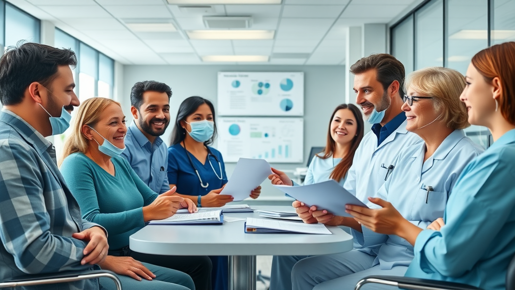 Dental practice team reviewing patient feedback, enhancing patient experience collaboratively